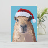 サンタ帽をかぶったカピバラ 招待状 (スタンド正面)