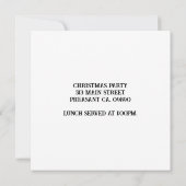 サンタ帽をかぶったキジ 招待状 (裏面)