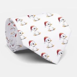 サンタ帽をかぶったクリスマスのあひるの赤ちゃん ネクタイ