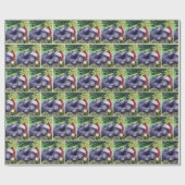 サンタ帽をかぶったクリスマスのチンパンジー ラッピングペーパー (フラット)