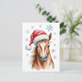 サンタ帽をかぶったクリスマスの馬 シーズンポストカード (スタンド正面)