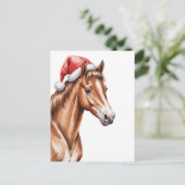 サンタ帽をかぶったクリスマスの馬 シーズンポストカード (スタンド正面)