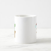 サンタ帽をかぶったクリスマスカクタス コーヒーマグカップ (中央)