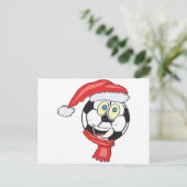 サンタ帽をかぶったクリスマスサッカーボール シーズンポストカード (スタンド正面)