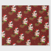 サンタ帽をかぶったクリスマスシャム猫 ラッピングペーパー (フラット)