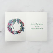サンタ帽をかぶったコアラとワライカワセミのクリスマス シーズンカード (内部)