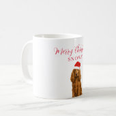 サンタ帽をかぶったコッカー・スパニエル クリスマス コーヒーマグカップ (正面左)