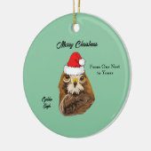 サンタ帽をかぶったゴールデンイーグル セラミックオーナメント (左)