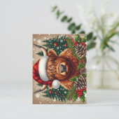 サンタ帽をかぶったハイランド牛のお祭り シーズンカード (スタンド正面)