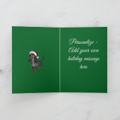 サンタ帽をかぶったホリデーシーズン仕様のダックスフンド犬 シーズンカード (内部)