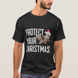 サンタ帽をかぶったホリデー リス ニンジャ Tシャツ