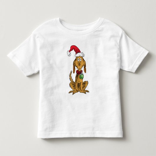 サンタ帽をかぶったマックス トドラーTシャツ (正面)