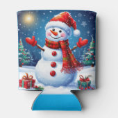 サンタ帽をかぶった元気な雪だるま 缶クーラー (裏面)