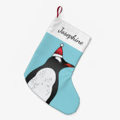 サンタ帽をかぶった可愛いGentooペンギン スモールクリスマスストッキング (正面 (吊り時))