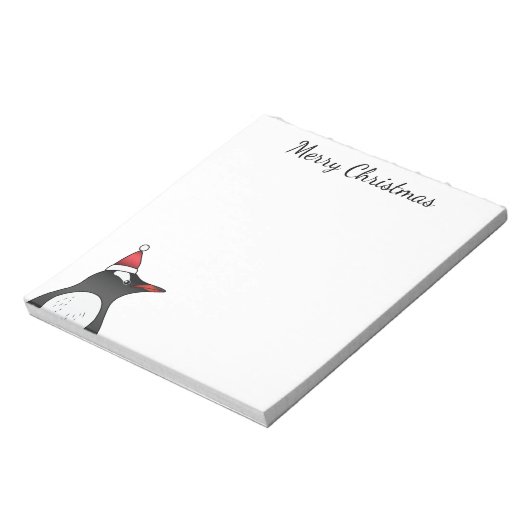 サンタ帽をかぶった可愛いGentooペンギン ノートパッド (回転)