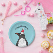サンタ帽をかぶった可愛いGentooペンギン ペーパープレート (パーティー)