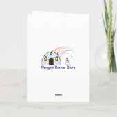 サンタ帽をかぶった海亀の海洋クリスマス シーズンカード (裏面)