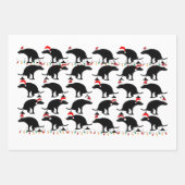 サンタ帽をかぶった犬と糞 ラッピングペーパーシート (正面3)