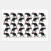 サンタ帽をかぶった犬と糞 ラッピングペーパーシート (正面2)