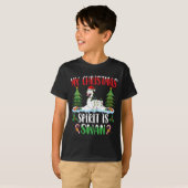 サンタ帽をかぶった白鳥クリスマス – クリスマススピリット Tシャツ (正面フル)