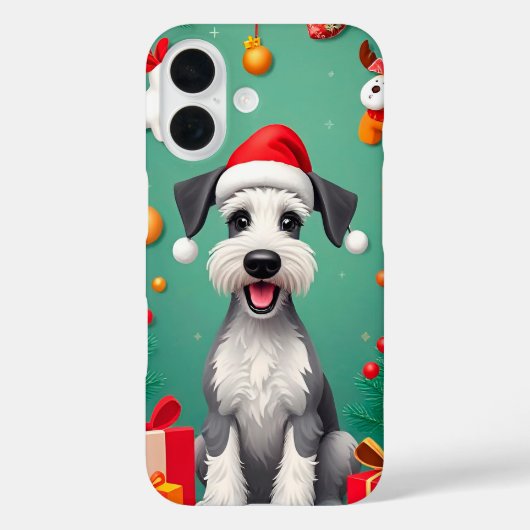 サンタ帽をかぶった笑顔の犬 Case-Mate iPhoneケース (裏面)
