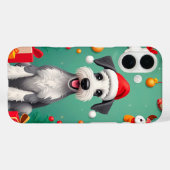 サンタ帽をかぶった笑顔の犬 Case-Mate iPhoneケース (裏面 (横))