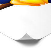 サンタ帽をかぶった鳥 ポスター (角)