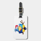 サンタ帽をかぶった鳥 ラゲッジタグ (正面縦)