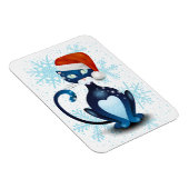 サンタ帽をかぶった黒猫 マグネット (右側)