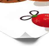 サンタ帽をかぶって雪の中に座る狐 ポスター (コーナー)