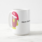 サンタ帽を被ったキャラクターのニワトリ コーヒーマグカップ (正面左)