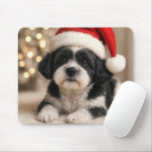 サンタ帽を被ったクリスマスの柴犬 マウスパッド (マウス)