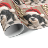 サンタ帽を被ったクリスマスの柴犬 ラッピングペーパー (ロールコーナー)