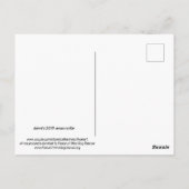 サンタ帽を被ったロットワイラーとリボン、雪 ポストカード (裏面)