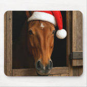 サンタ帽を被った馬 マウスパッド (正面)