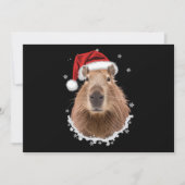 サンタ帽カピバラのクリスマススノーイーデザイン シーズンカード (正面)