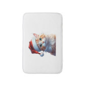 サンタ帽クラシック付き可愛い猫 バスマット (正面縦)