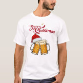 サンタ帽ビールマグ メリークリスマス Tシャツ (正面)