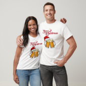 サンタ帽ビールマグ メリークリスマス Tシャツ (ユニセックス)