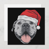 サンタ帽ピットブル クリスマス Xmas ペット 犬好き (正面/裏面)