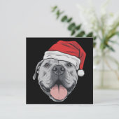 サンタ帽ピットブル クリスマス Xmas ペット 犬好き (スタンド正面)