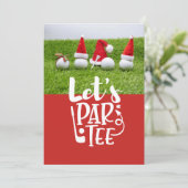 サンタ帽子とゴルフボールクリスマス招待状 招待状 (スタンド正面)