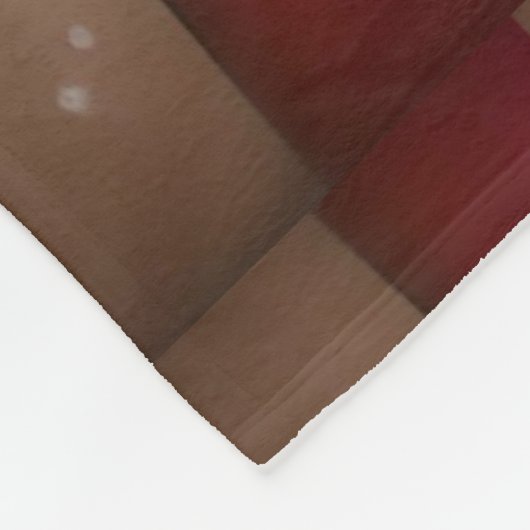 サンタ帽子と美しいベルネーゼ山犬 フリースブランケット (角)