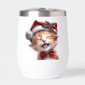 サンタ帽子と蝶ネクタイが可愛いクリスマス猫 (正面)