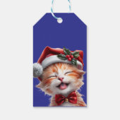サンタ帽子と蝶ネクタイが可愛いクリスマス猫 ギフトタグ (裏面)