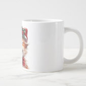 サンタ帽子と蝶ネクタイが可愛いクリスマス猫 ジャンボコーヒーマグカップ (右)
