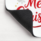 サンタ帽子と雪のメリークリスマス Typography マウスパッド (コーナー)