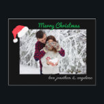 サンタ帽子と鹿のカスタム写真 ポストカード<br><div class="desc">このポストカードで少しだけのホリデーシーズンの喜びを送りましょう</div>