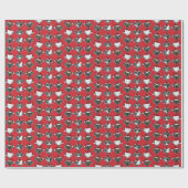 サンタ帽子のかわいい猫たちクリスマスホリデー ラッピングペーパー (フラット)