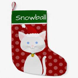 サンタ帽子のかわいい猫 スモールクリスマスストッキング